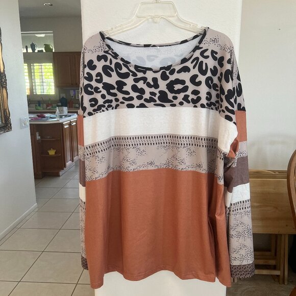 Women's Top Tunic Blouse 3X (unbranded) Long Sleeve super soft stretch casual - Picture 1 of 7
